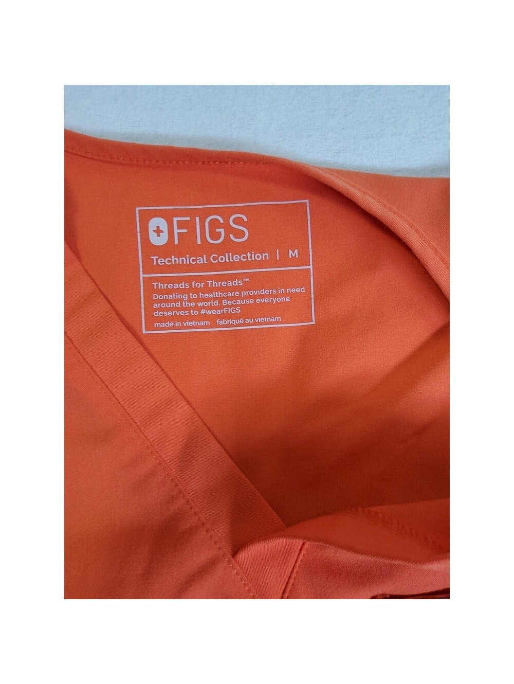 FIGS Shirt Technical Collection V Neck Scrub Top Women's Medium Orange - Picture 4 of 8